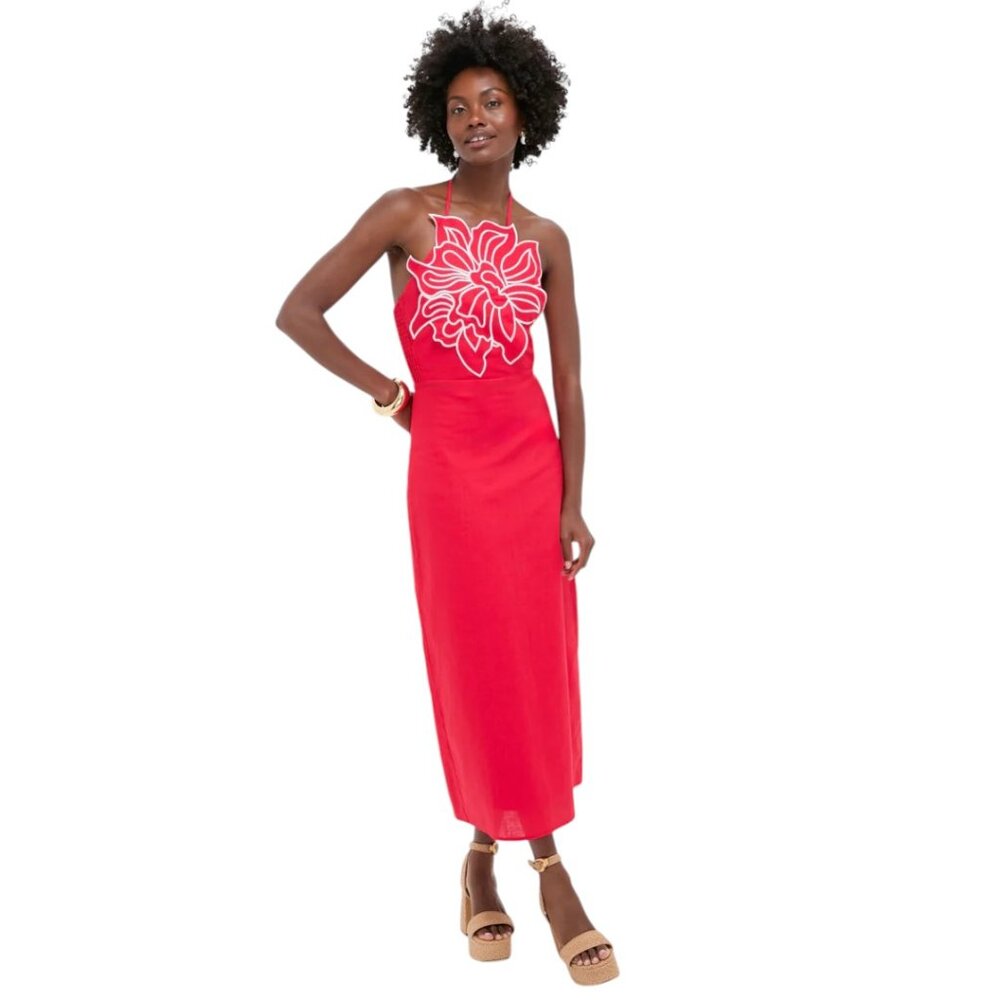 NWT - Tuckernuck Hyacinth House - Poppy Red Florian Maxi Dress - Size L